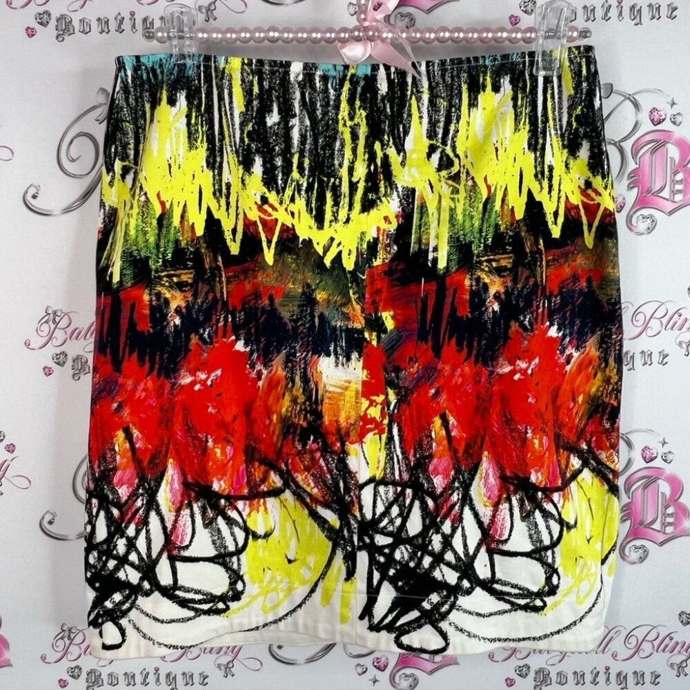 Cedric Charlier skirt graffiti print Abstract Art Skirt pencil mini skirt zipper